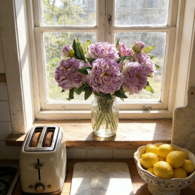 5 pièces de fleurs artificielles de pivoines en soie réalistes - grandes tiges longues pour la décoration intérieure, décorations de la Saint-Valentin et de Pâques, fausses fleurs réalistes pour vase
