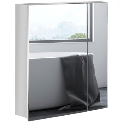 Kleankin Bathroom Mirror With Storage Shelves, Bathroom Wall Cabinet