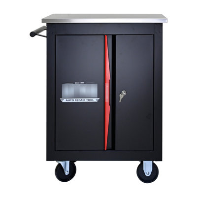 Chariot multi-outils, 20,63 * 12,99 * 25,16 pouces - Chariot noir et rouge avec un poids net de 36,39 lb