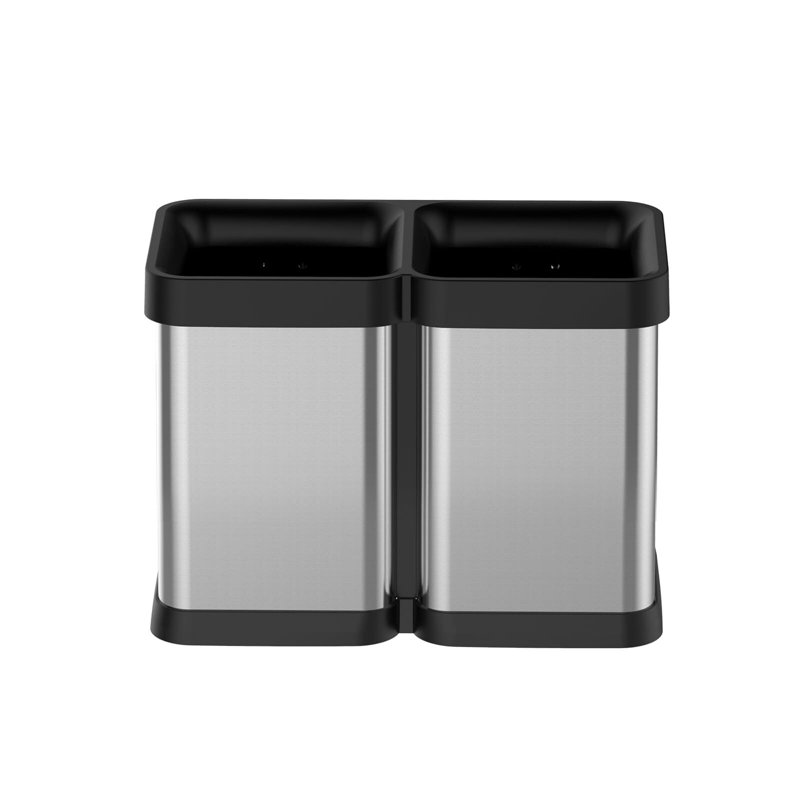 2X5.3 Gallon Kitchen Trash Can, Dual Compartment Waste Bins, Open Top