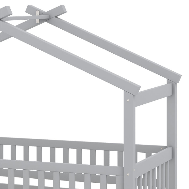Lit maison avec lit gigogne, Gris
