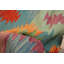 One-of-a-Kind 3'7" X 6' New Age Wool Area Rug in Cyan