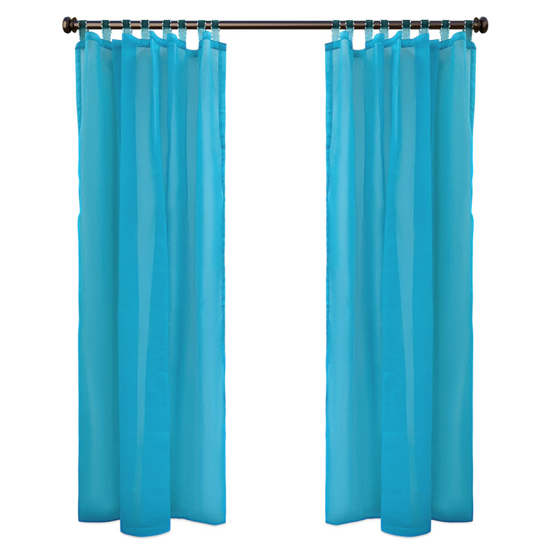 Voile Decorative Tab Top Curtain Pair, 52" W x 84" L, Blue