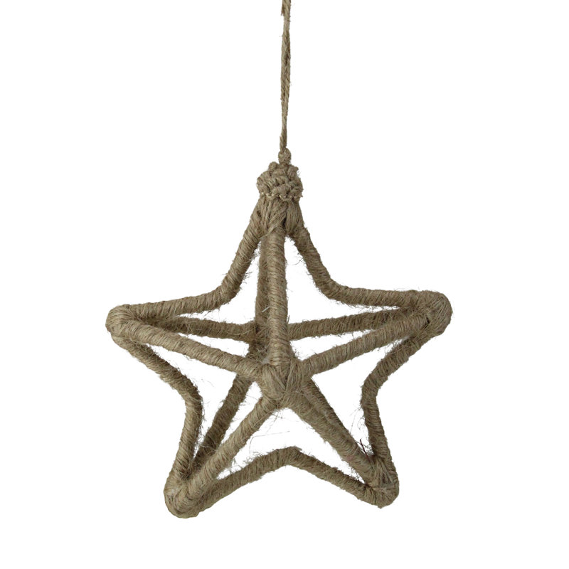 Ornement de Noël 12 po en jute 12 étoiles