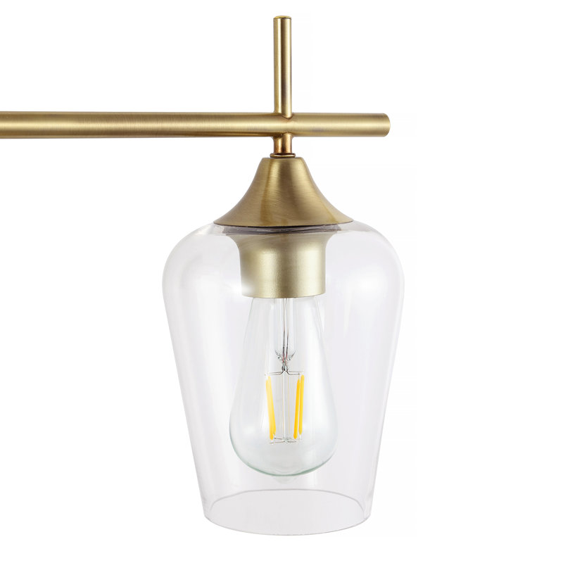 Éclairage de salle de bain à intensité variable 3 lumières Farfan, Doré, Transparent