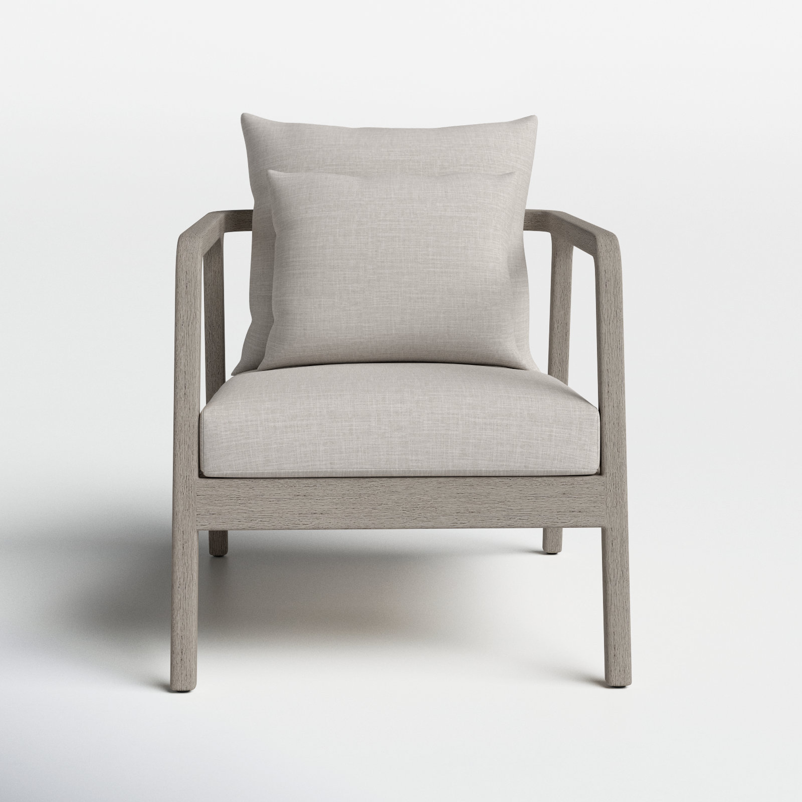 Layne Teak Outdoor Lounge Chair, Stone Gray, Gray