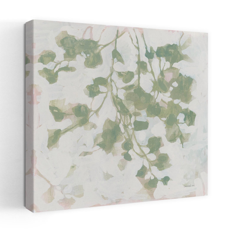 Art contemporain gris dansant avec ombres et branches, H 48 po x l 48 po