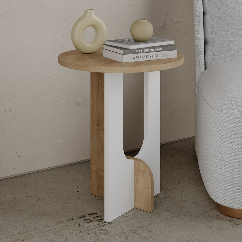 Ajax Side Table, Oak/White, Oak