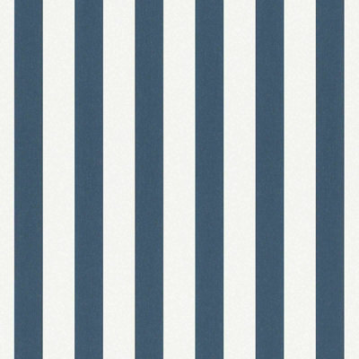  Modern Nautical Striped Wallpaper Navy Blue and White Vertical Pattern 246049