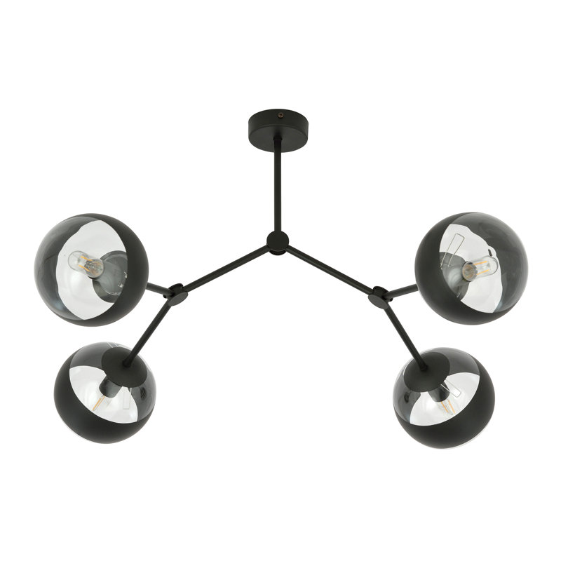 4 - Light Sputnik Chandelier, Transparent/Black