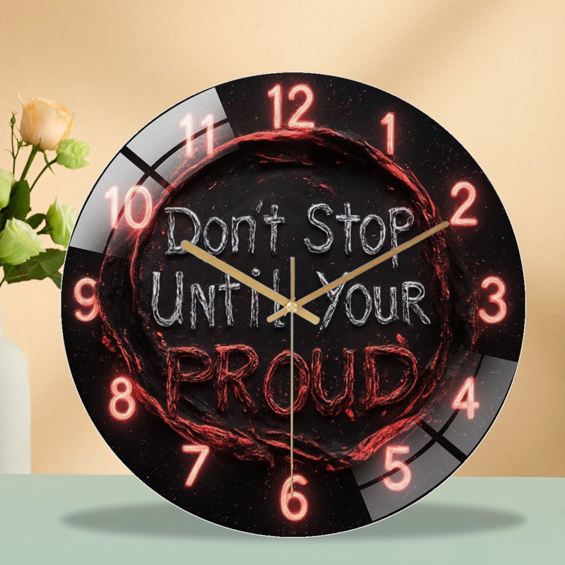 Horloge murale en verre 12 po