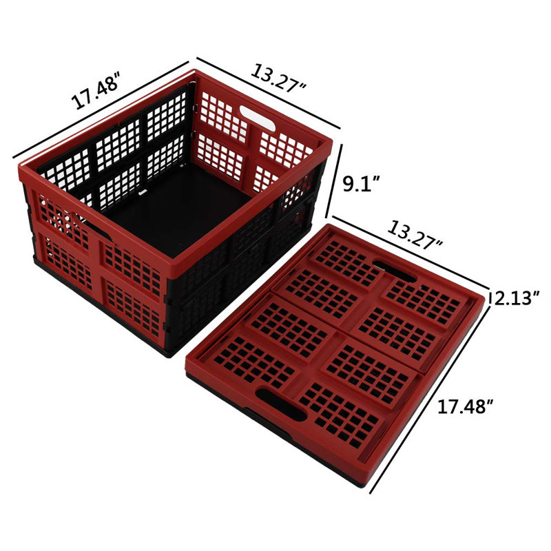 3-Pack 34 Quart Collapsible Stackable Storage Bins, Milk Crates