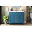 Meuble-lavabo moderne de 36 pouces, lavabo en résine, structure en bois de pin massif, 4 tiroirs de rangement, 2 armoires de style Shaker, finition peinte imperméable, poignées dorées, cadre facile à installer, cadre
