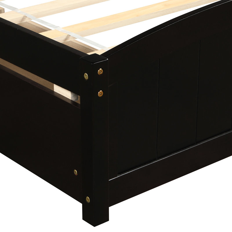 Lit plateforme avec deux tiroirs, Espresso