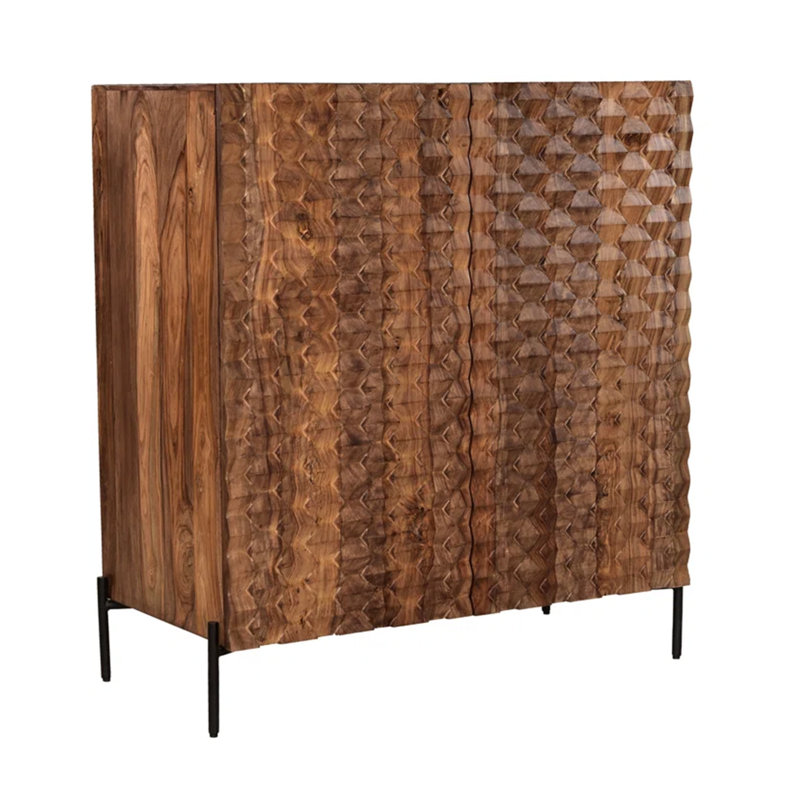 Acres 39" Bar Cabinet in Carved Brownstone