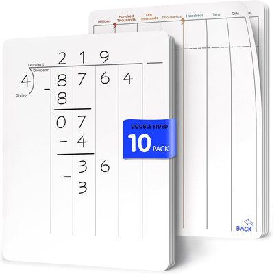 Scribbledo, division et pratique de la valeur de la place 9 po x 12 po