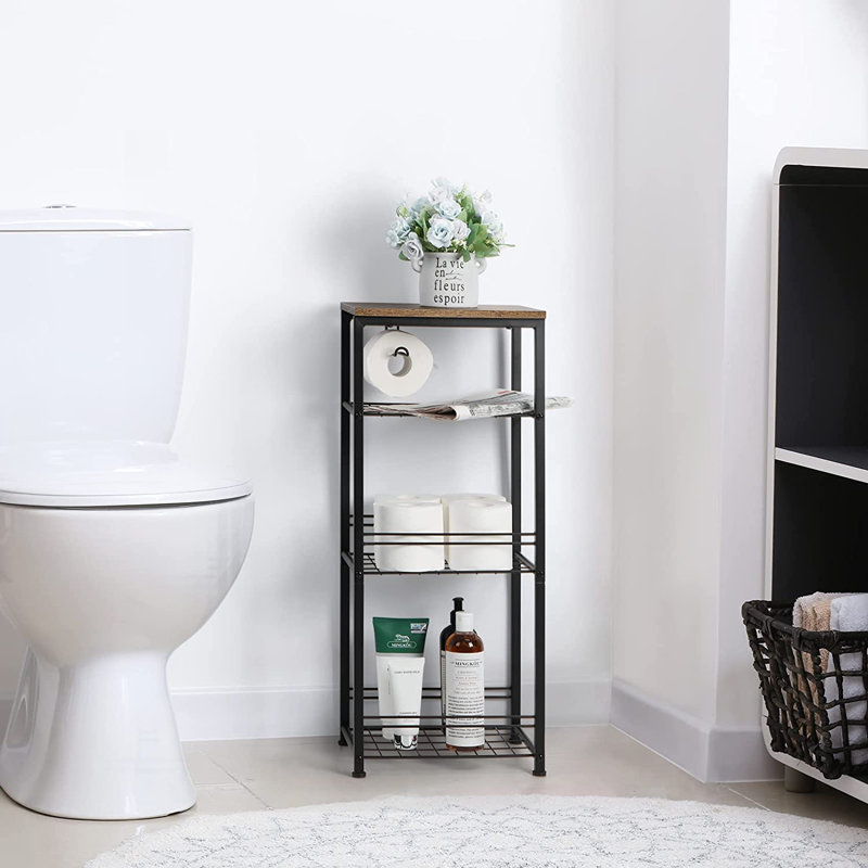 Bathroom Shelves, Black/Oak