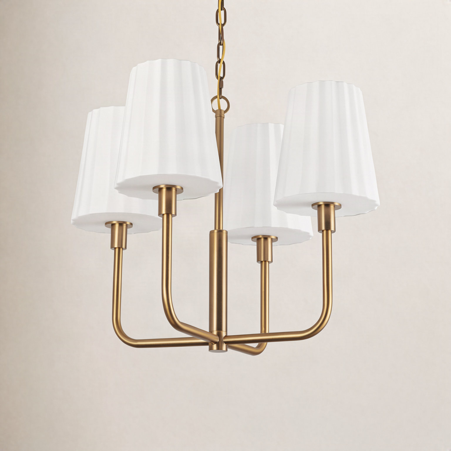 Tindra 4 - Light Metal Dimmable Chandelier, Aged Gold