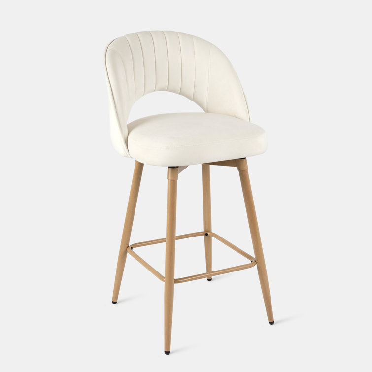 360°Swivel Upholstered Counter Stools with Backrest