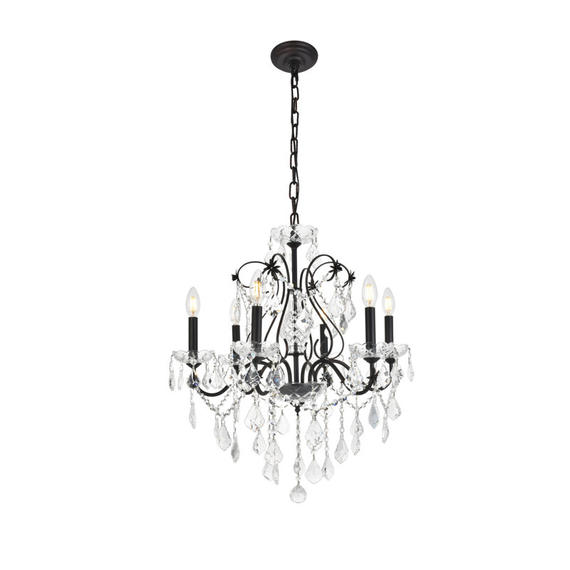 Dagmar 6-Light Dimmable Traditional Chandelier, Dark Bronze
