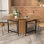 Folding Dining Table with 4-Shelves, Drop Leaf Kitchen Table, Brown