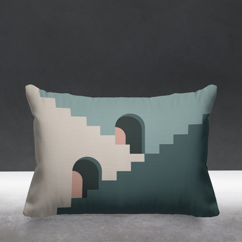 Coussin décoratif intérieur / extérieur Minimalist Architecture, Émeraude