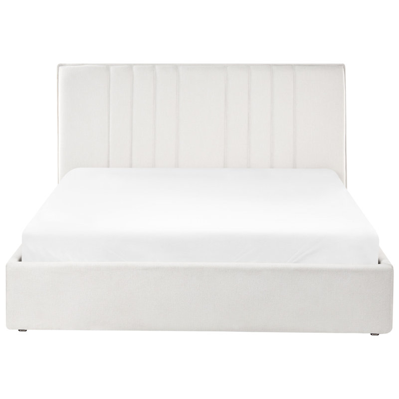 Upholstered Ottoman Storage Bed, Beige, European Double (140 x 200 cm)