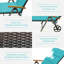 Arlmont & Co. 2 pièces Chaise de patio pliante en rotin avec coussin en aluminium