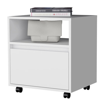 White 1-Drawer Nightstand - Modern Bedroom Nightstand With Storage Drawers | Stylish Furniture Organizer