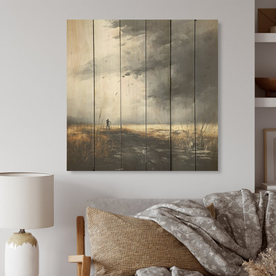 Minimalisme, orage sur bois de pin naturel