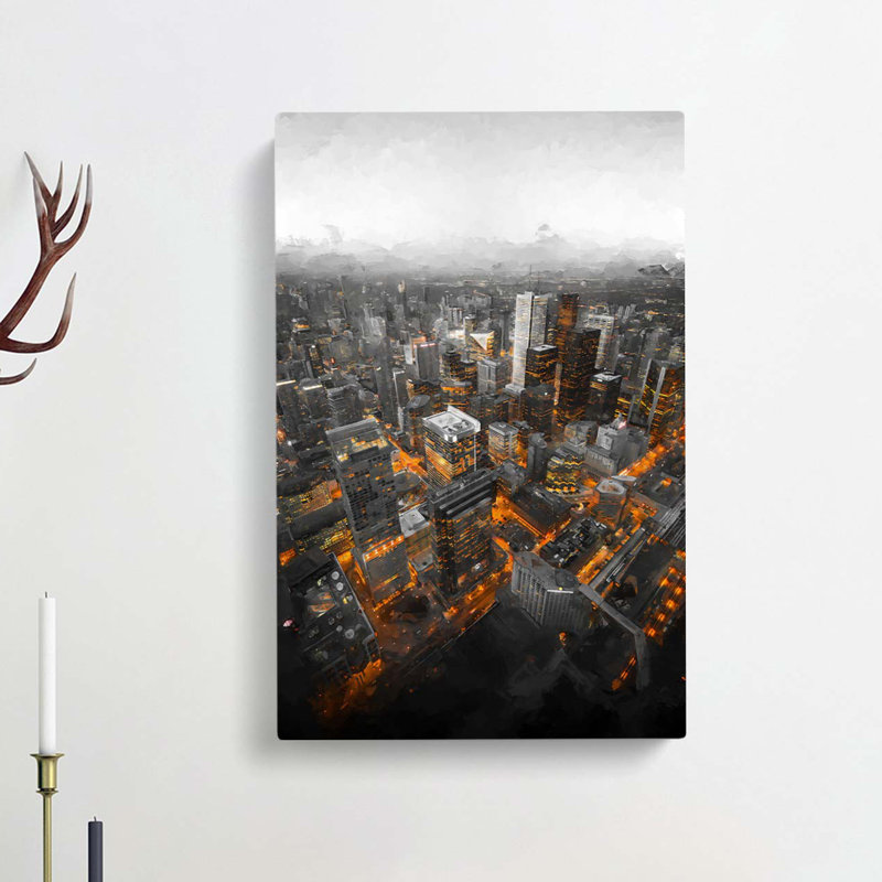 Toronto Canada Skyline Abstract Art - Wrapped Canvas Print, 50cm H x 35cm W x 3cm D