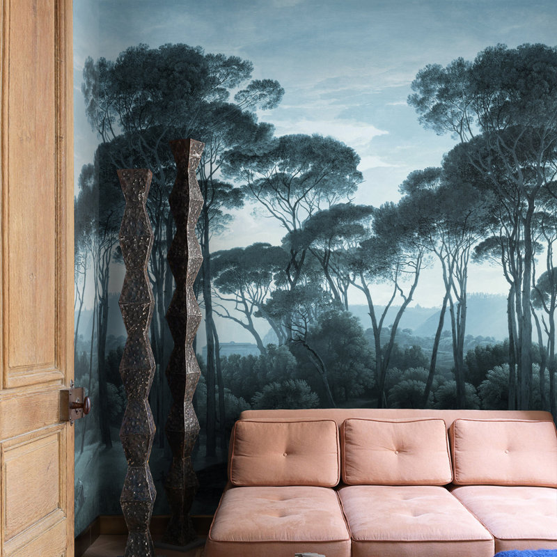 Italian Landscape Wallpaper Mural, Blue