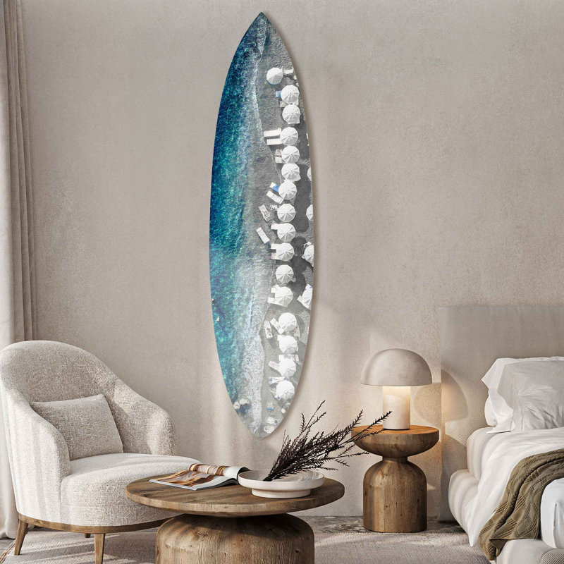 Al Mare Grays Decorative Acrylic Surfboard by Oliver Gal