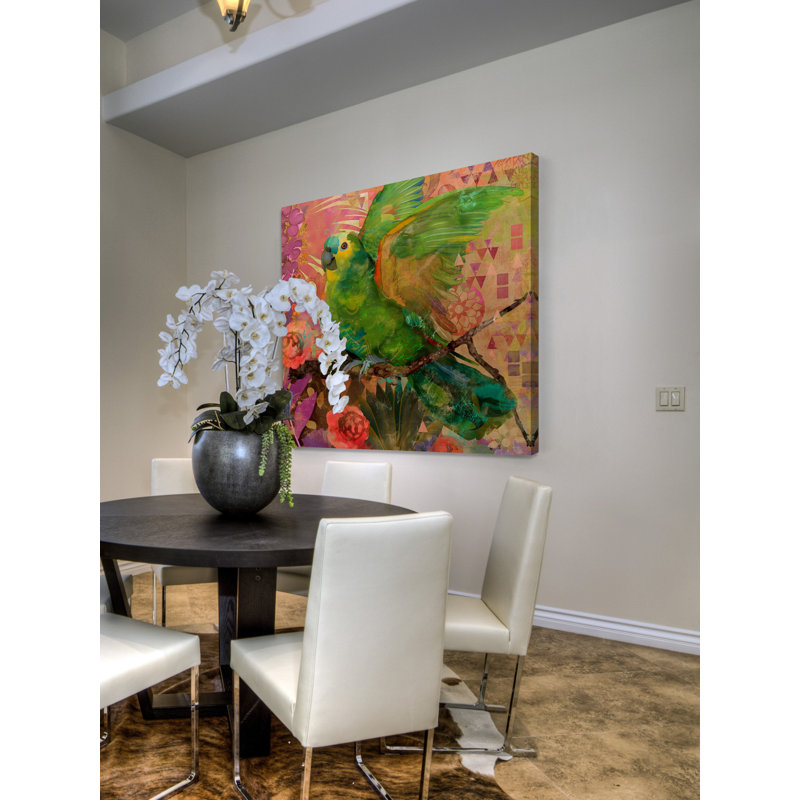 Great Green Parrots 18" x 18" Canvas Print