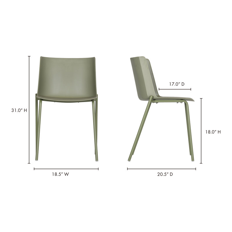 Outdoor Dining Side Chair, Green