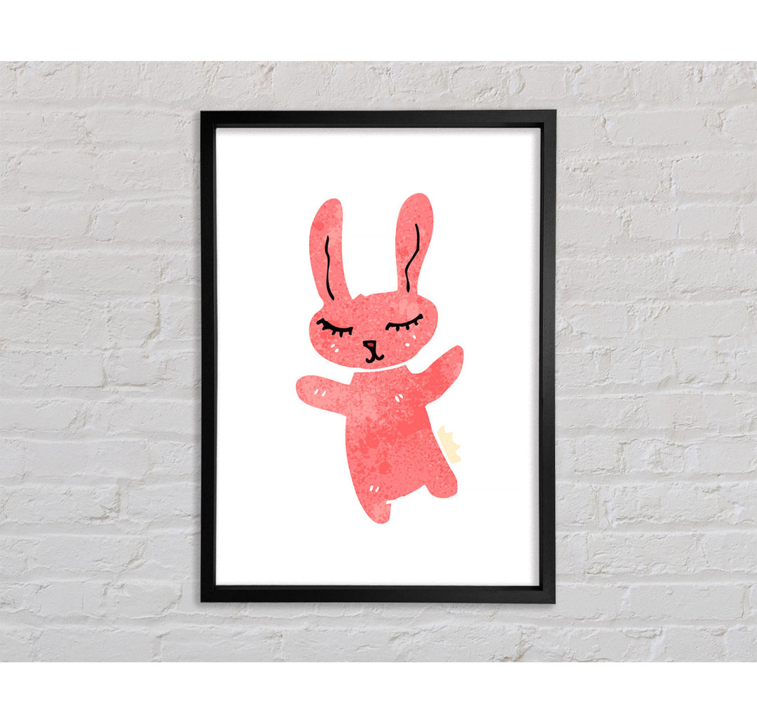 Pink Bunny Hug - Einzelner Bilderrahmen Kunstdrucke auf Leinwand