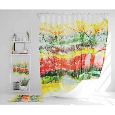 Neilah Polyester Shower Curtain Set