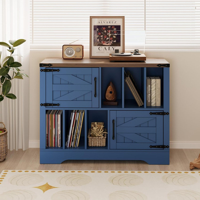 76.2cm H Media Shelves, Navy