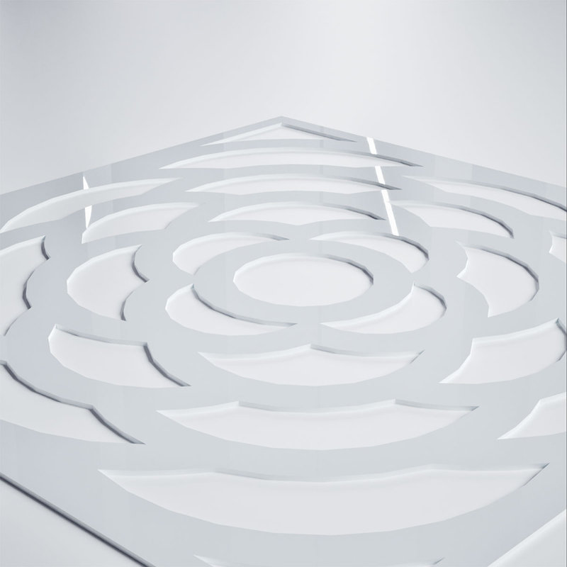 Panneaux muraux décoratifs en acrylique Edinburg, grand, l 23 3/8 po x H 23 3/8 po x T 1/8 po, blanc, Blanc