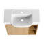 Meuble-lavabo mural 24 po avec lavabo en céramique blanche et porte à fermeture en douceur, emballage KD, chêne clair-170968379-170968376