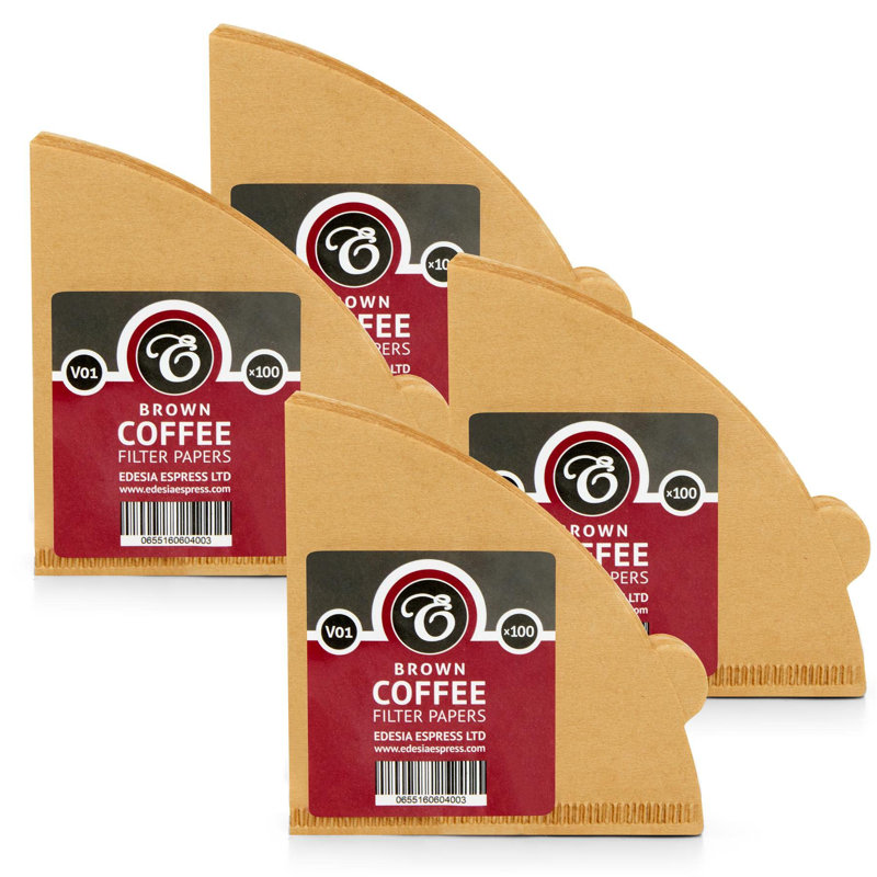 400 Size V01 Brown Coffee Filter Paper Cones – V Shaped, Compatible With Hario Size 01