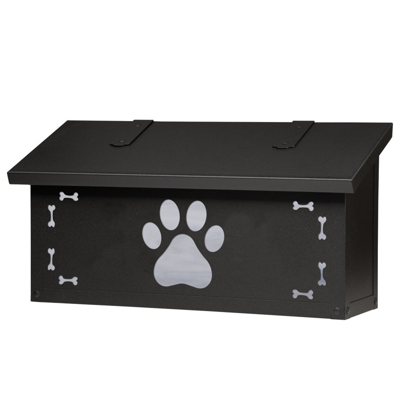 Boîte aux lettres murale Dog Paw, Noir texturé, Blanc vaporeux