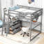 Lit mezzanine avec bureau et tablettes-931030661