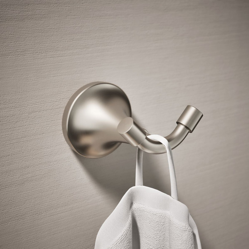 Tone Wall Mounted Robe Hook, Vibrant Brushed Nickel