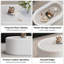 Table basse ovale avec rangement 33,46 po - Plateau en verre trempé certifié 3C et revêtement en cuir de qualité supérieure-719658189