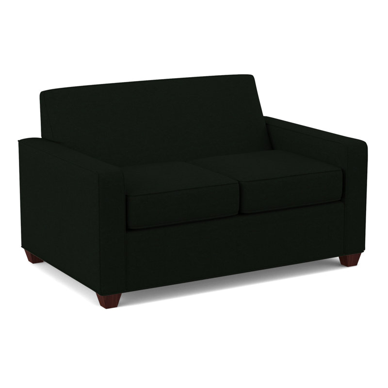 Avery 56" Square Arm Loveseat, Empire Mahogany, Dorset Black