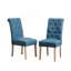 Ensemble de 2 chaises parsons capitonnées en bois massif Habit, bleu-140107284