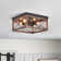 Meisel 4 - Light Bulbs 12.6'' Metal Wood Frame Caged Unique Flush Mount Ceiling Light Fixture