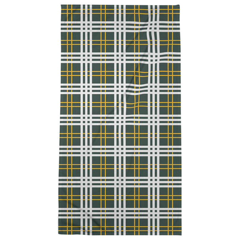 Serviette de plage football Green Bay, Vert foncé / or / blanc, Microfibre