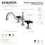 Robinet de salle de bain espacé à deux poignées et 3 poignées à fixation sur le comptoir avec bonde escamotable en laiton Kingston-20327006